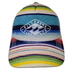 Billabong Since 1973 Snapback Trucker Hat Multi One Size Adjustable Mesh Back